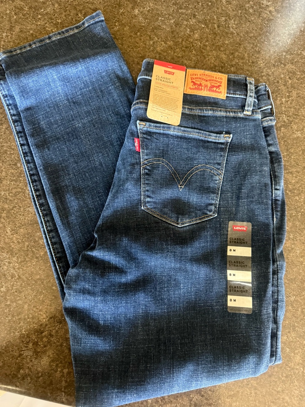 Levi's Women's Straight Leg Jeans - Deep Blue Denim